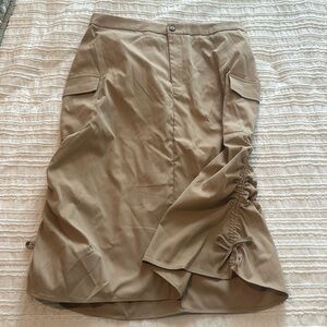 Neutral Tan Cargo Skirt with Pulls on sides sz oxl